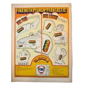 Vintage 1969 Fina Gasoline Pflash Advertisement Print Ad